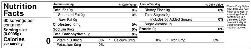 Nutrition Facts edible gold leaf