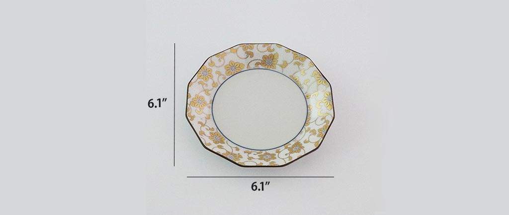 Kutani Ware Serving Plate Gold Flower size