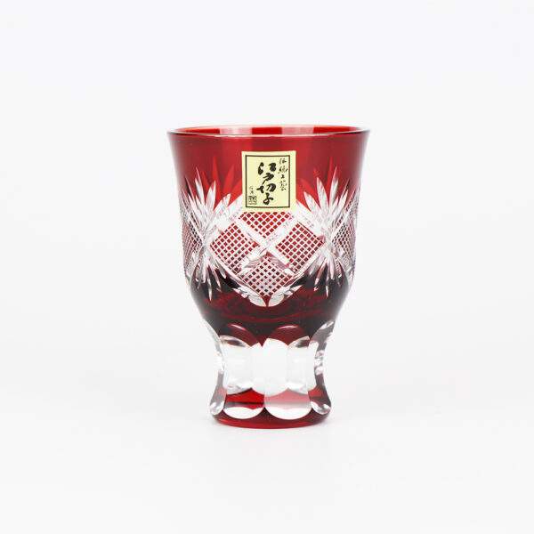 JIN-11146_Tajima Glass sake glass collection Nanako-mon Red-1