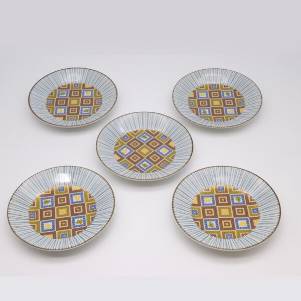JIN-205001_Kutani Ware Serving Plate 5set (Tile, 6.33 x 6.33)-1