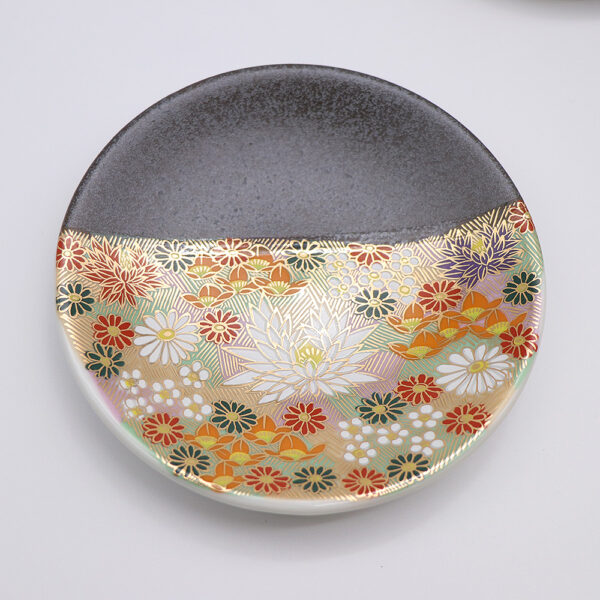 JIN-205004_Kutani Ware Serving Plate 5set (Flower, 4.72 x 4.72)-4
